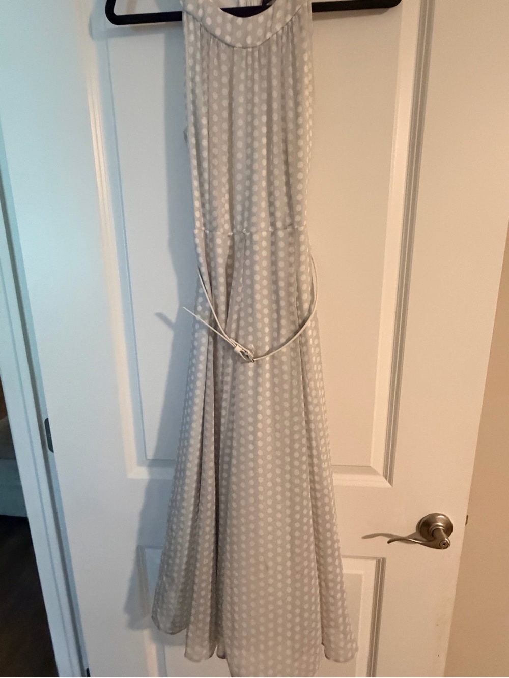 Tommy Hilfiger Light Gray Polka Dot Maxi Dress